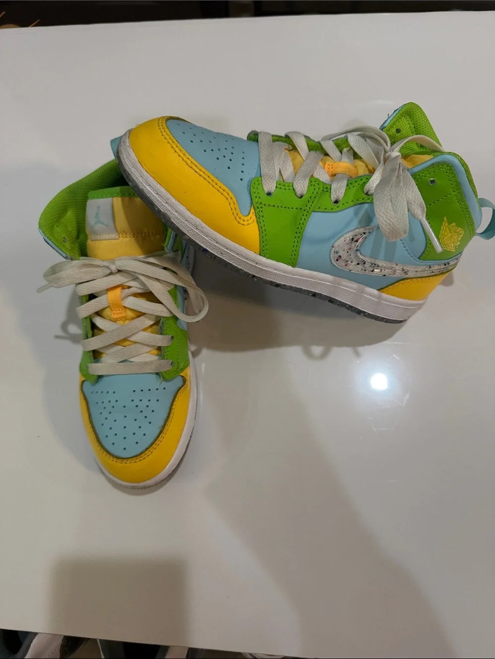 Air Jordan 1 Mid SE Recycled Grind Glacier Ice Kids 2Y